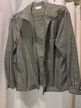 GAP Black & White Gingham Zip Jacket with Collar